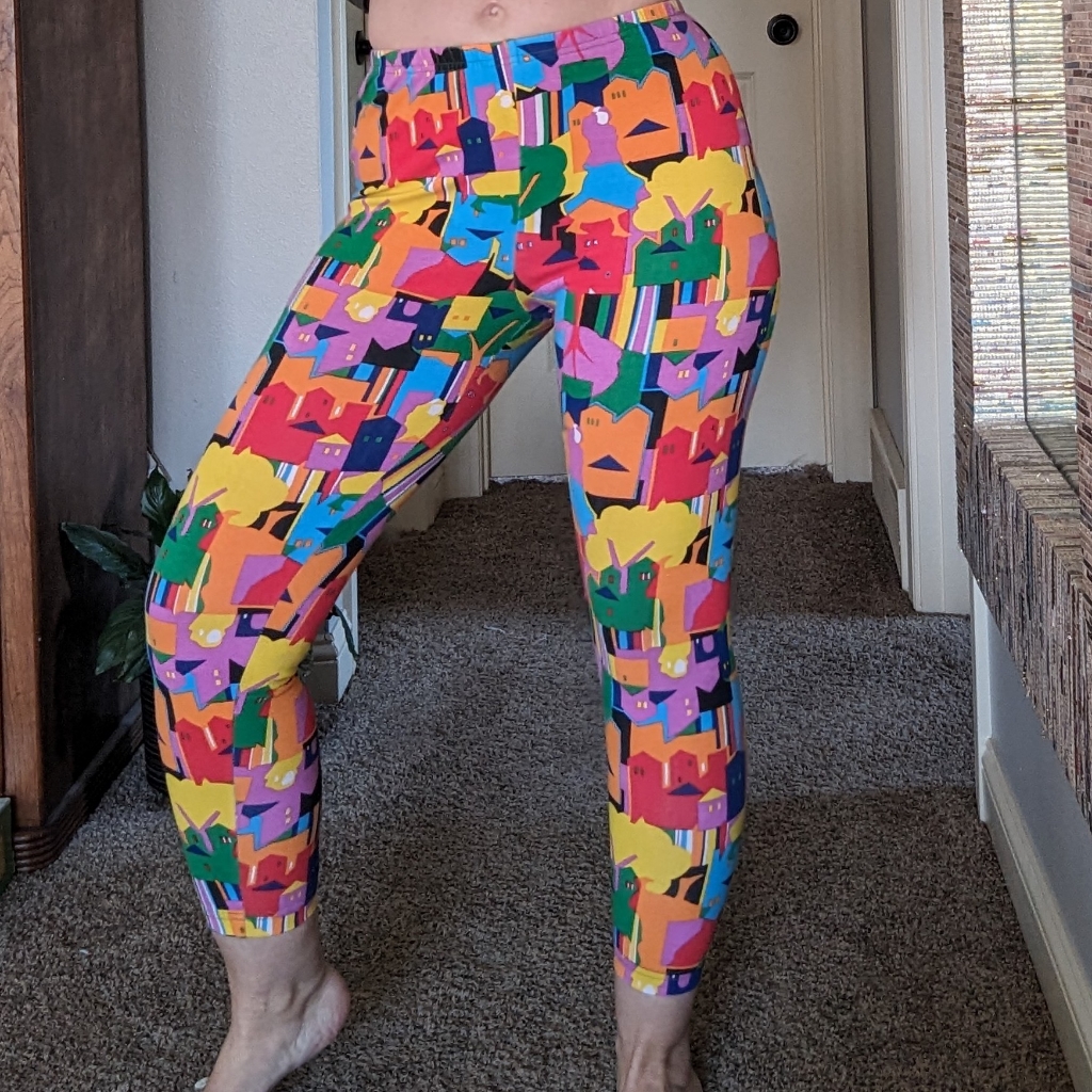 Vintage 1980's Tapemeasure Funky Colorful Leggings Pants S M